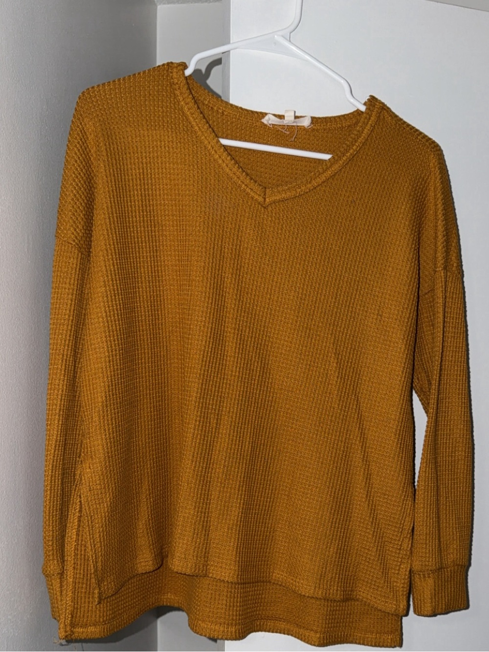 Waffle knit sweater